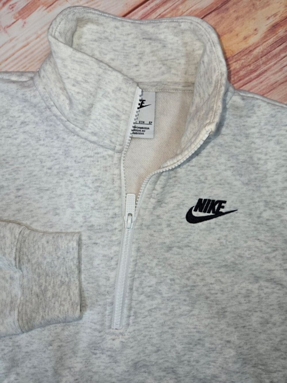 Nike Womens Heather Quarter-Zip Pullover Sweatshirt Size XS